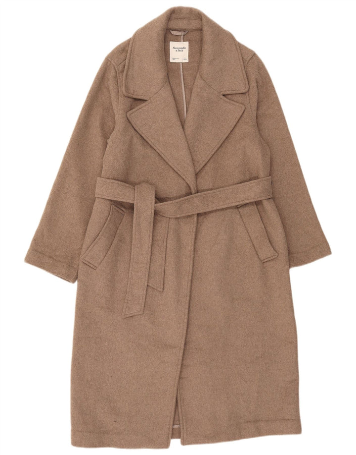 Damski płaszcz oversize Abercrombie & Fitch UK 10, mały, beżowy, poliester