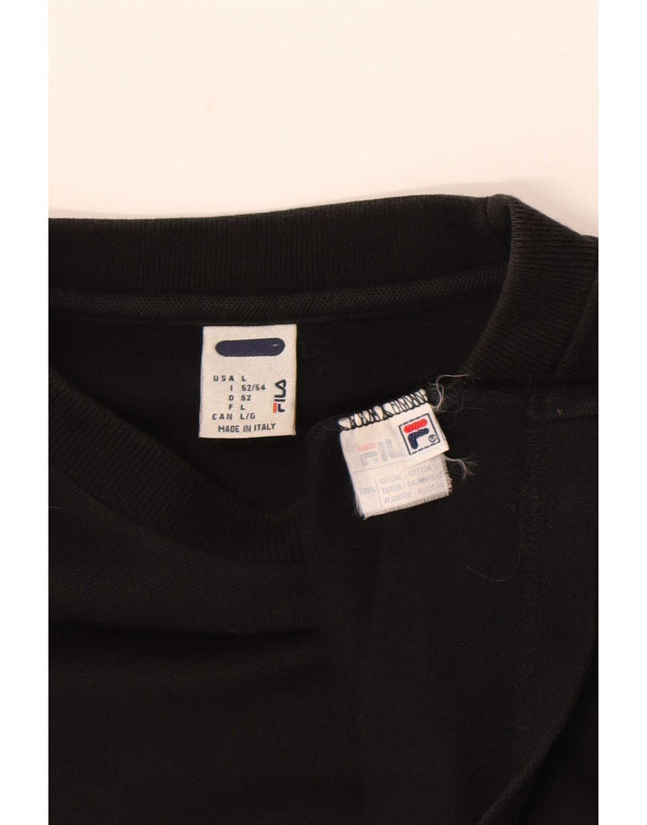 T-shirt męski Fila, duży, czarny, bawełniany