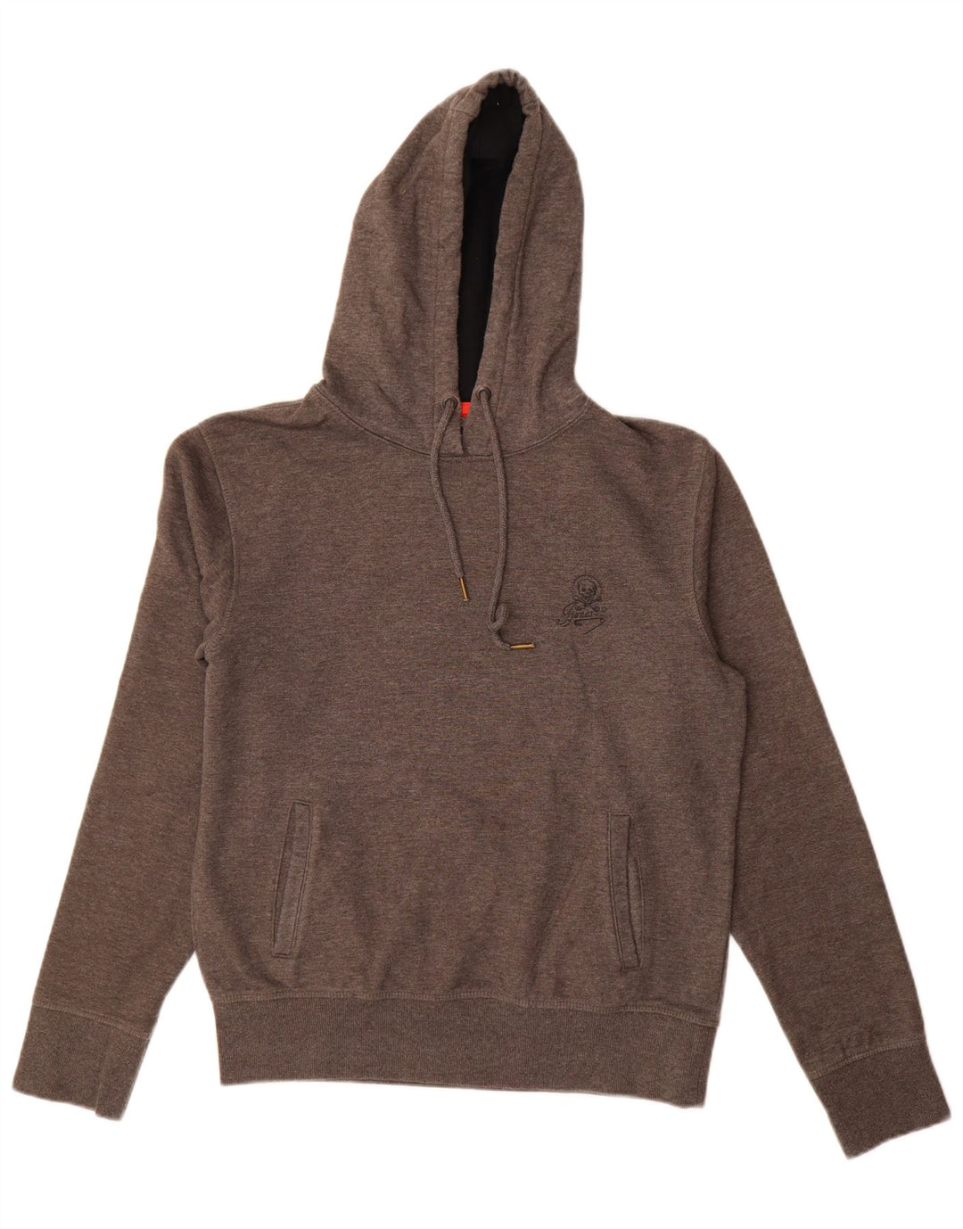 Męski sweter z kapturem i grafiką Jack & Jones, średnioszary, bawełniany