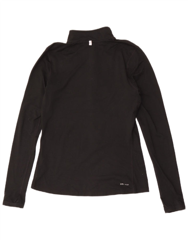 Damski dres Nike Dri Fit z zamkiem błyskawicznym na szyi, UK 10, mały, czarny