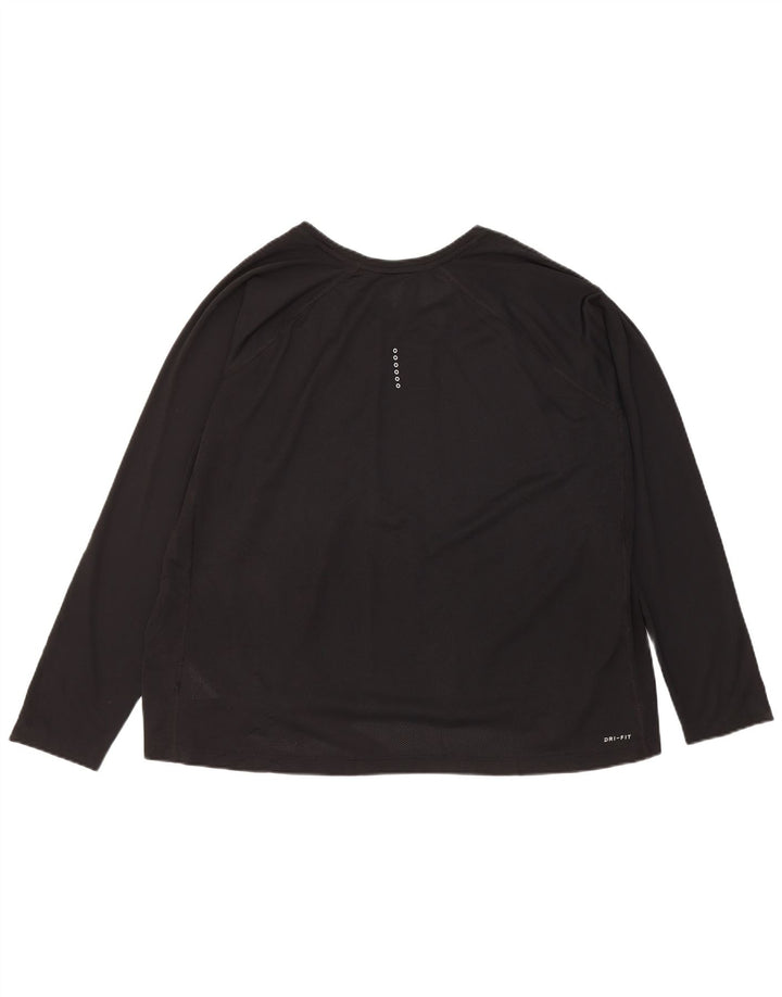 Damska koszulka Nike Dri Fit z długim rękawem, UK 22 3XL, czarna, poliester