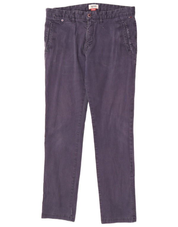 Męskie spodnie Chino Slim Tommy Hilfiger W34 L32 Granatowa bawełna