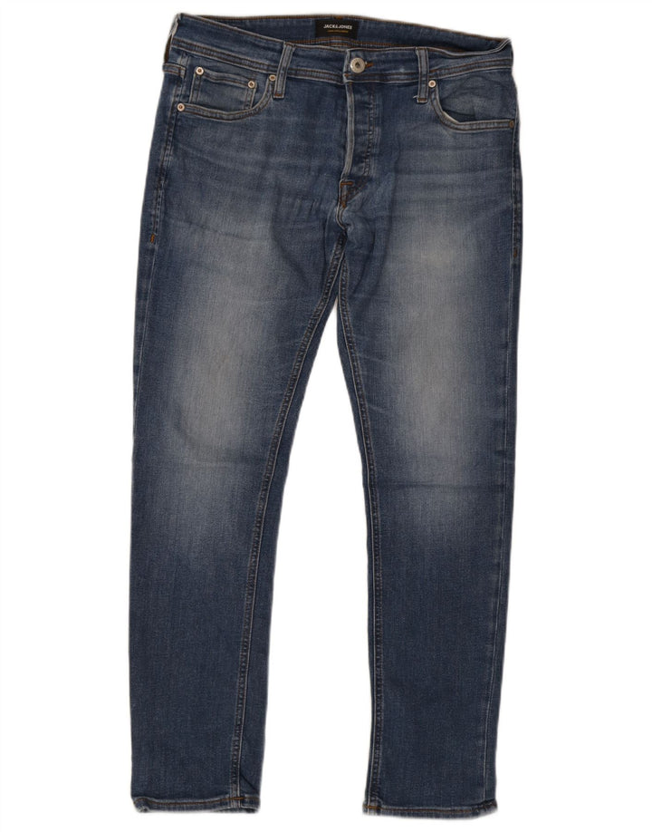 Męskie jeansy slim fit Jack & Jones W33 L30 Niebieskie bawełniane