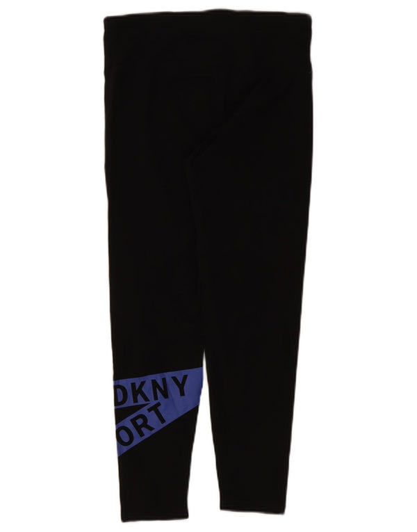 Damskie legginsy Dkny Graphic Crop UK 12, bawełna w kolorze średniej czerni
