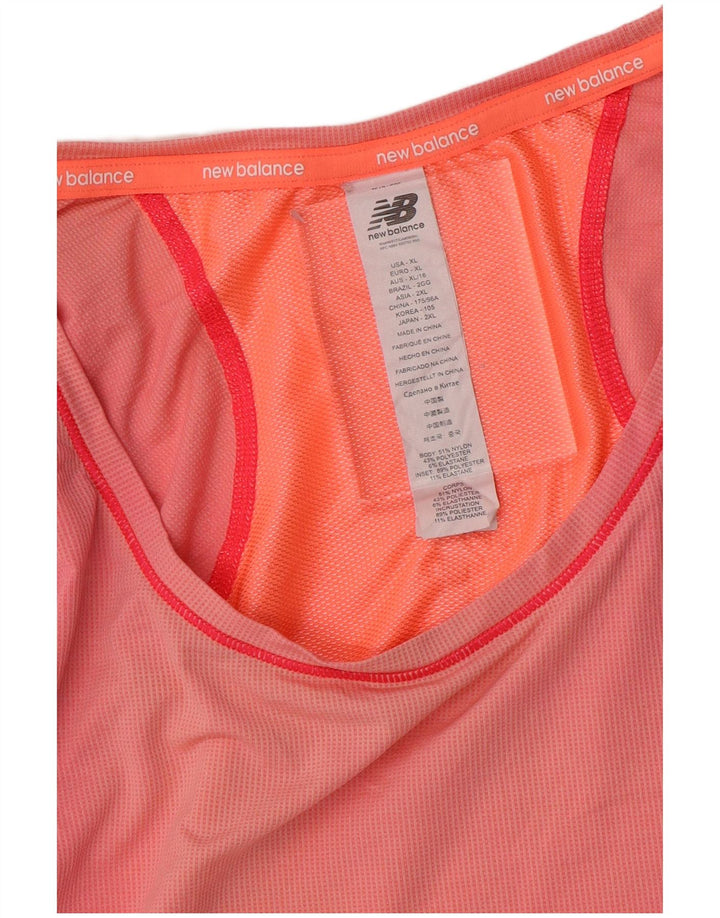Koszulka damska NEW BALANCE Top UK 18 XL, różowy nylon z blokami kolorów