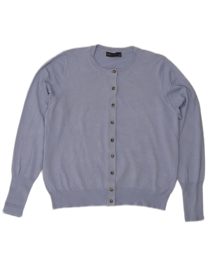 Marks & Spencer Damski sweter kardigan UK 16, duży, niebieski, wiskoza
