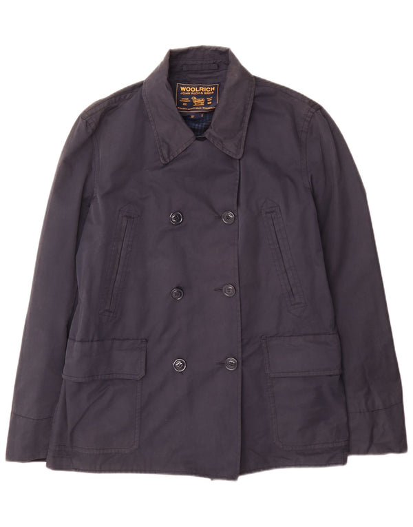 Trencz damski Woolrich UK 18 XL, granatowy, bawełniany