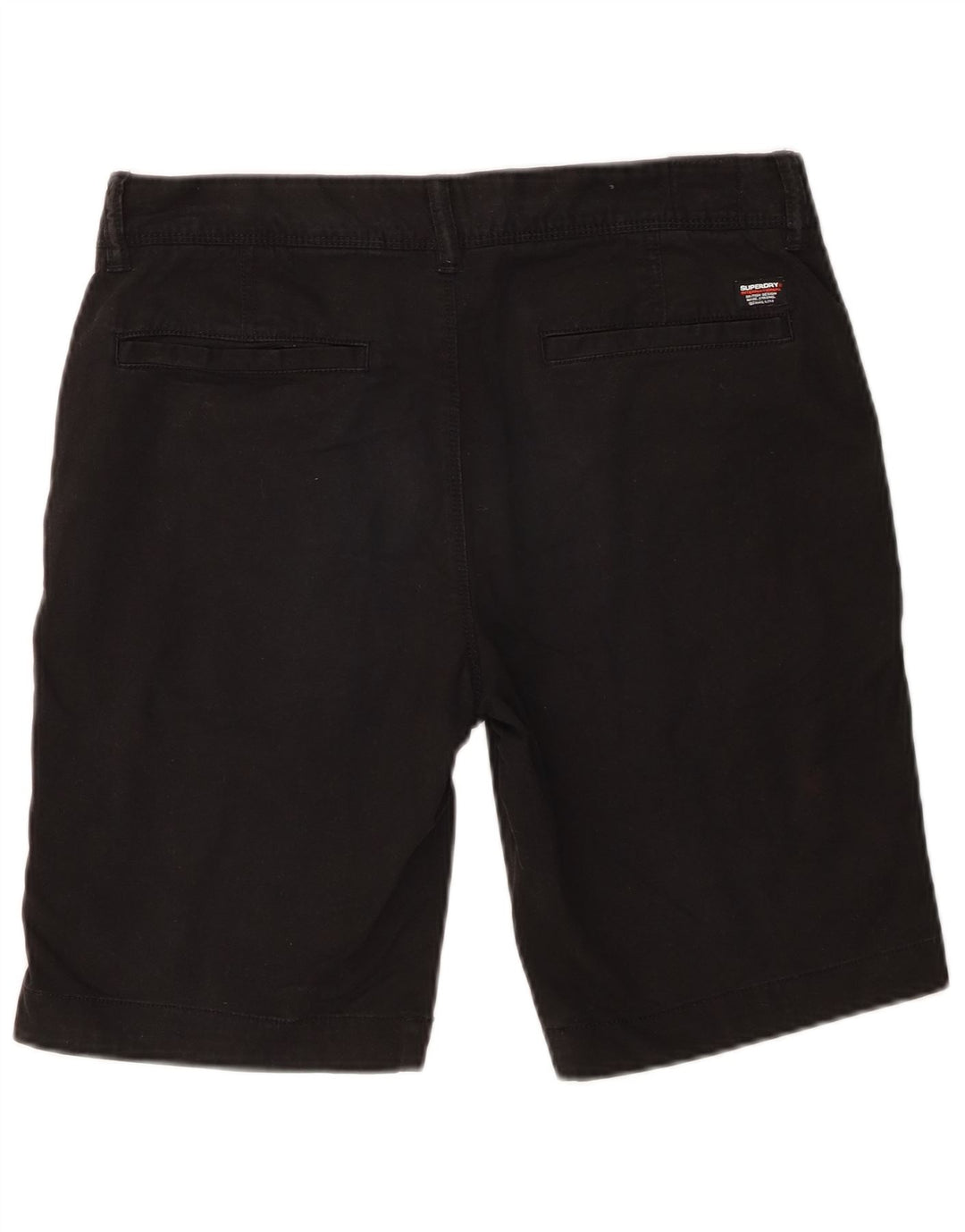 Męskie spodenki typu slim chino Superdry W30, średnia czarna bawełna