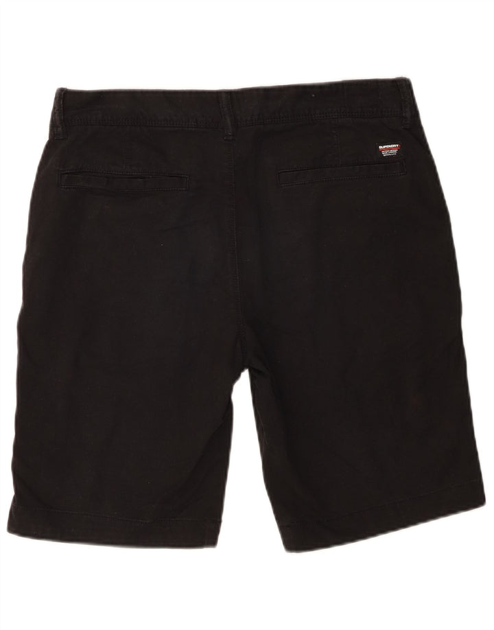 Męskie spodenki typu slim chino Superdry W30, średnia czarna bawełna