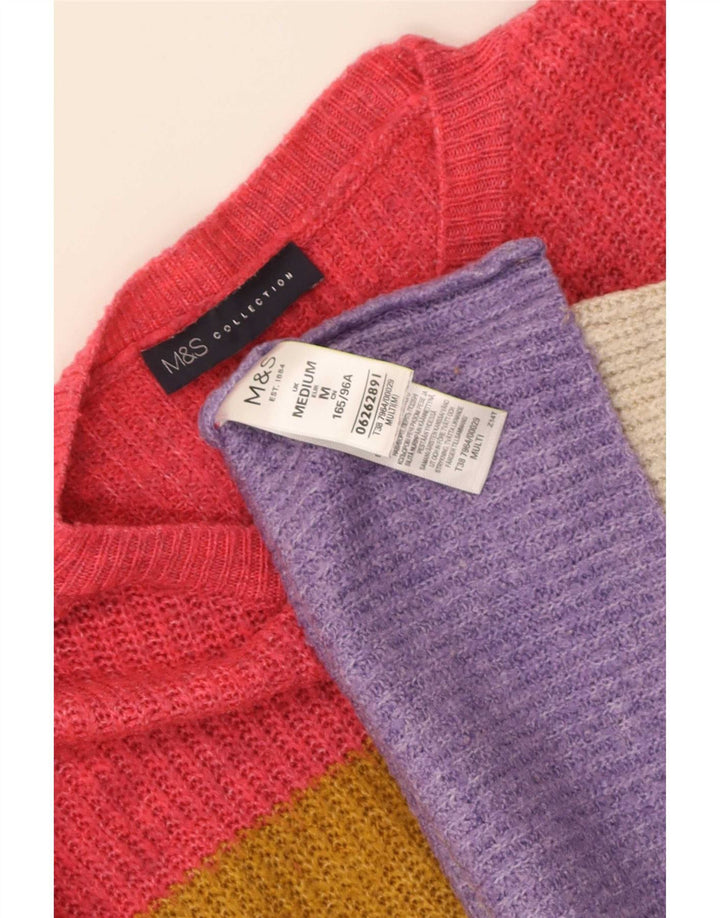 Marks & Spencer Damski sweter z dekoltem w łódkę, UK 14, średni, wielokolorowy