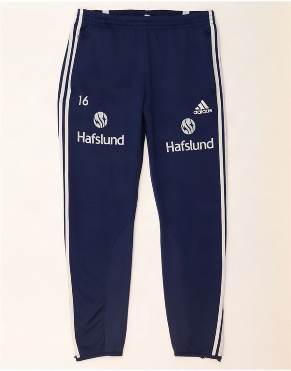 Męskie spodnie dresowe Adidas z grafiką, duże granatowe, poliestrowe