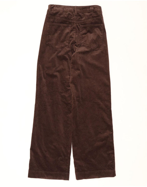 Marks & Spencer Damskie sztruksowe spodnie z szerokimi nogawkami UK 8 Small W28 L33 Brązowe
