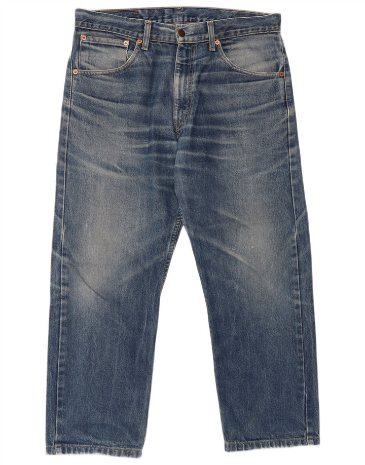 Męskie jeansy Levi's 521 Slim, zwężane, przycięte, W34 L25, niebieska bawełna