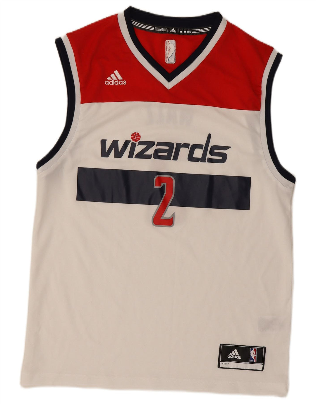 Męska kamizelka ADIDAS Wizards Graphic Top z poliestru w kolorze średniej bieli