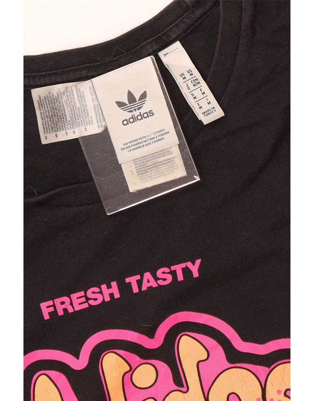 Męska koszulka z grafiką Adidas, średnia, czarna bawełna