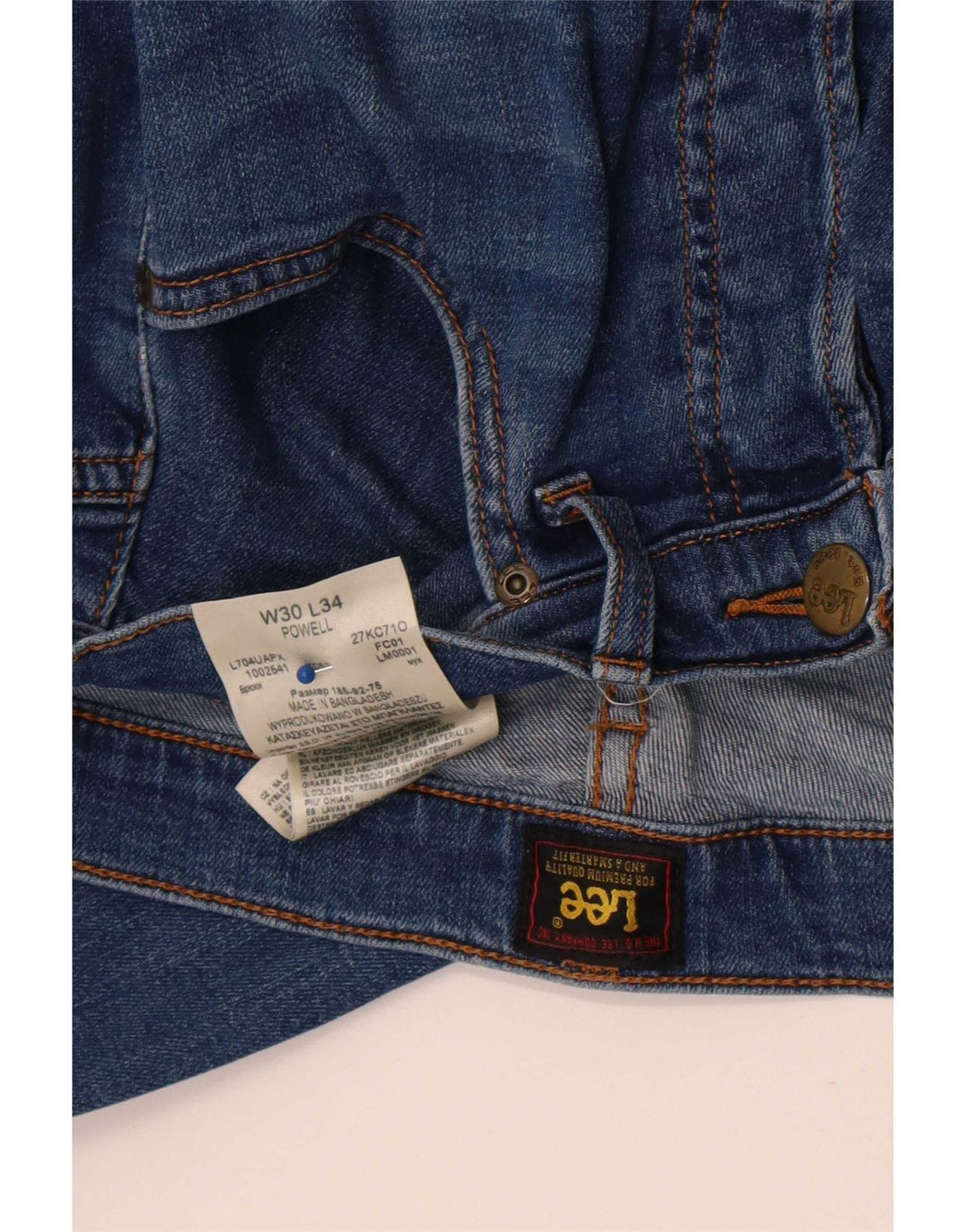 Męskie jeansy Lee Powell Slim W30 L30 Niebieskie bawełniane