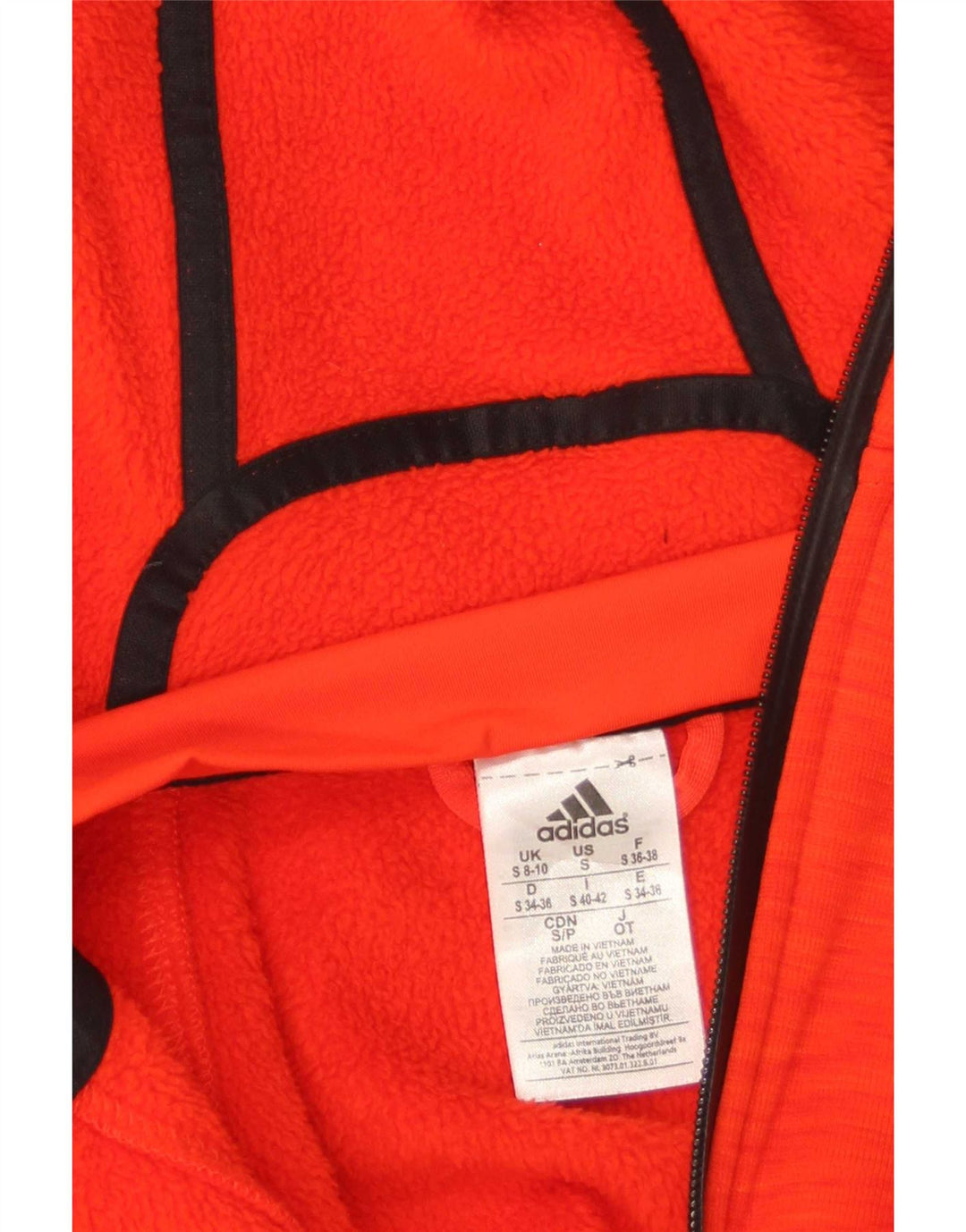 Damska bluza z kapturem i zamkiem błyskawicznym Adidas UK 8/10 Mały czerwony poliester