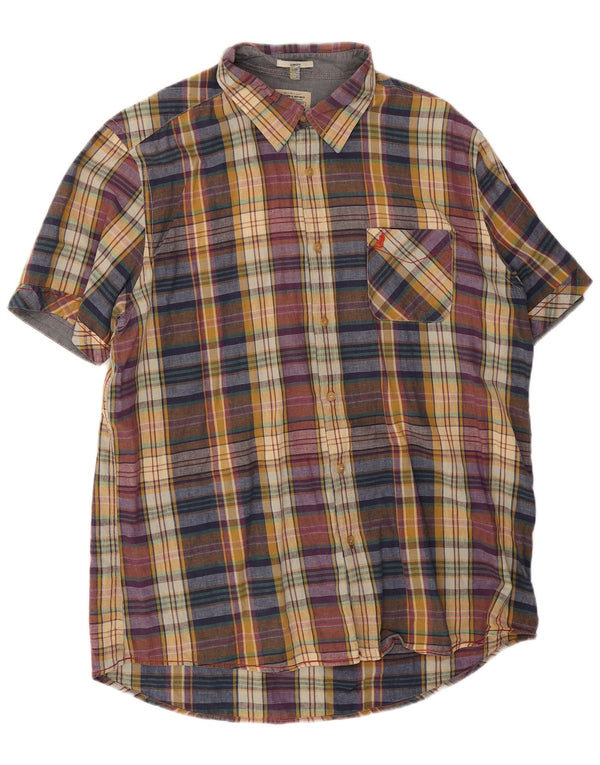 Marlboro Classics Męska koszula slim fit z krótkim rękawem 3XL w wielobarwną kratkę