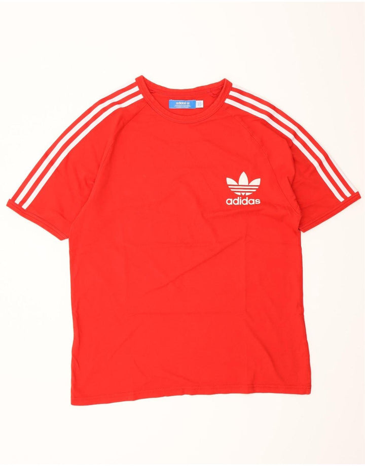 Adidas Męska Koszulka Top Duża Czerwona Bawełna