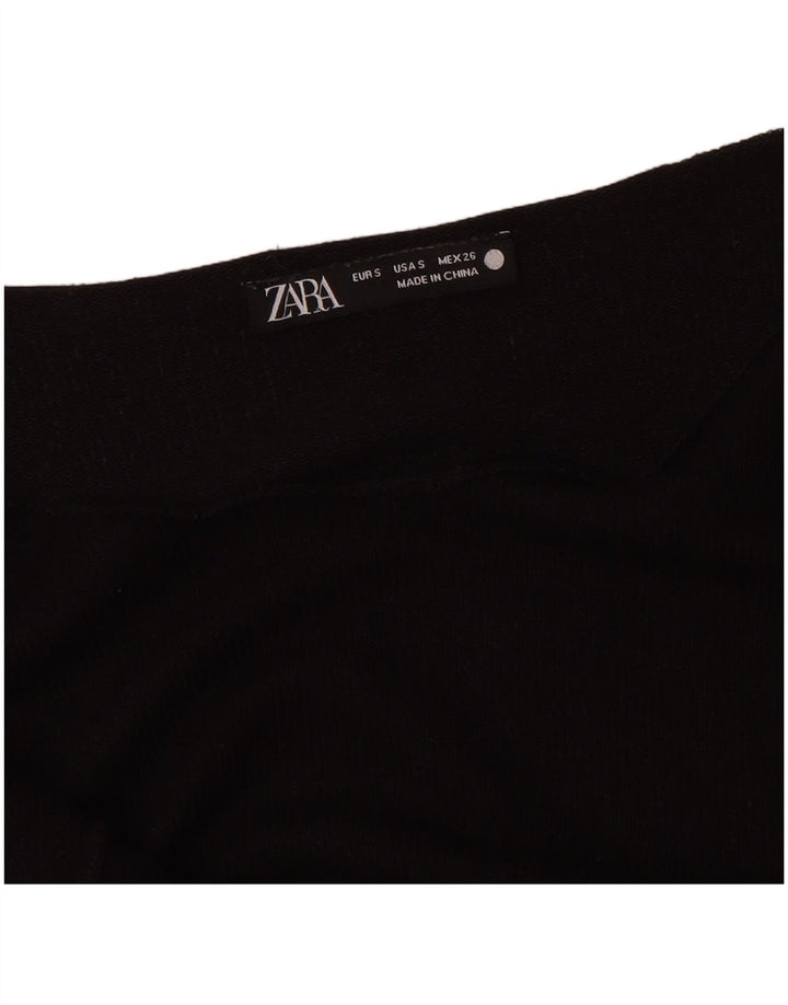Damski top oversize z długim rękawem Zara UK 10, mały, czarny