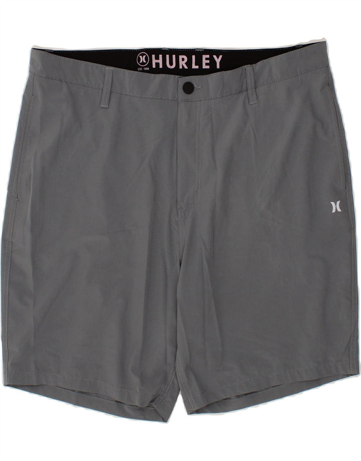 HURLEY Mens Chino Shorts W40 XL Grey Polyester Vintage Hurley and Second-Hand Hurley from Messina Hembry 
