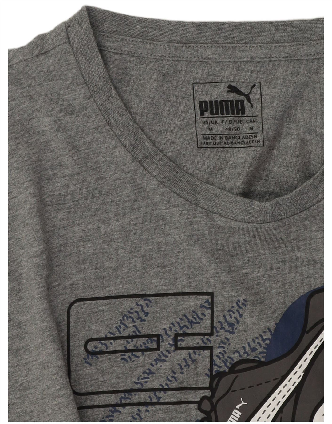 Męski T-shirt z grafiką Puma, średni szary, nakrapiany