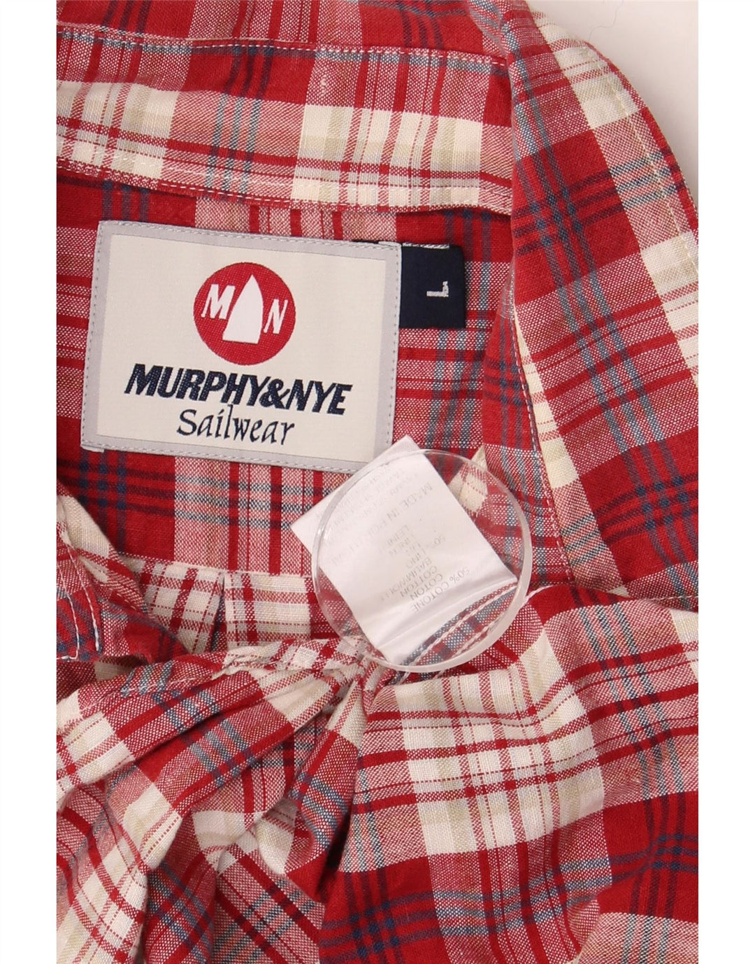 MURPHY & NYE Męska koszula z krótkim rękawem, duża, bawełniana w czerwoną kratę