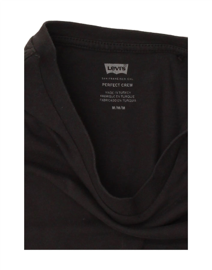 LEVI'S Womens T-Shirt Top UK 12 Medium Black Vintage Levi's and Second-Hand Levi's from Messina Hembry 