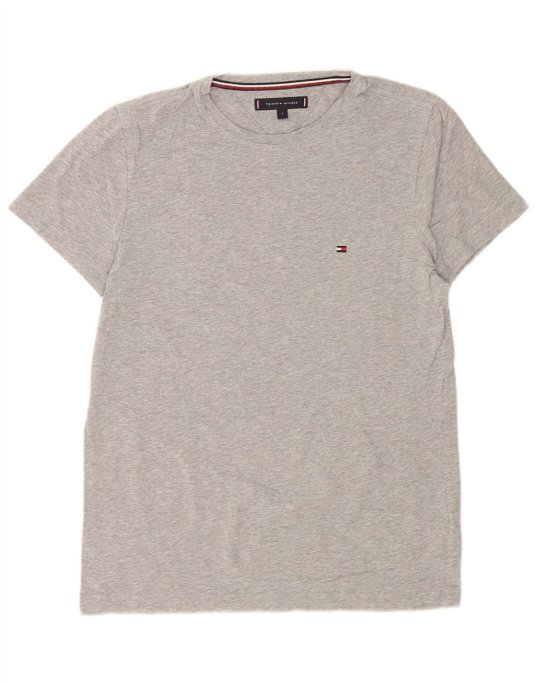 T-shirt męski Tommy Hilfiger, mały, szary, z bawełny w plamki