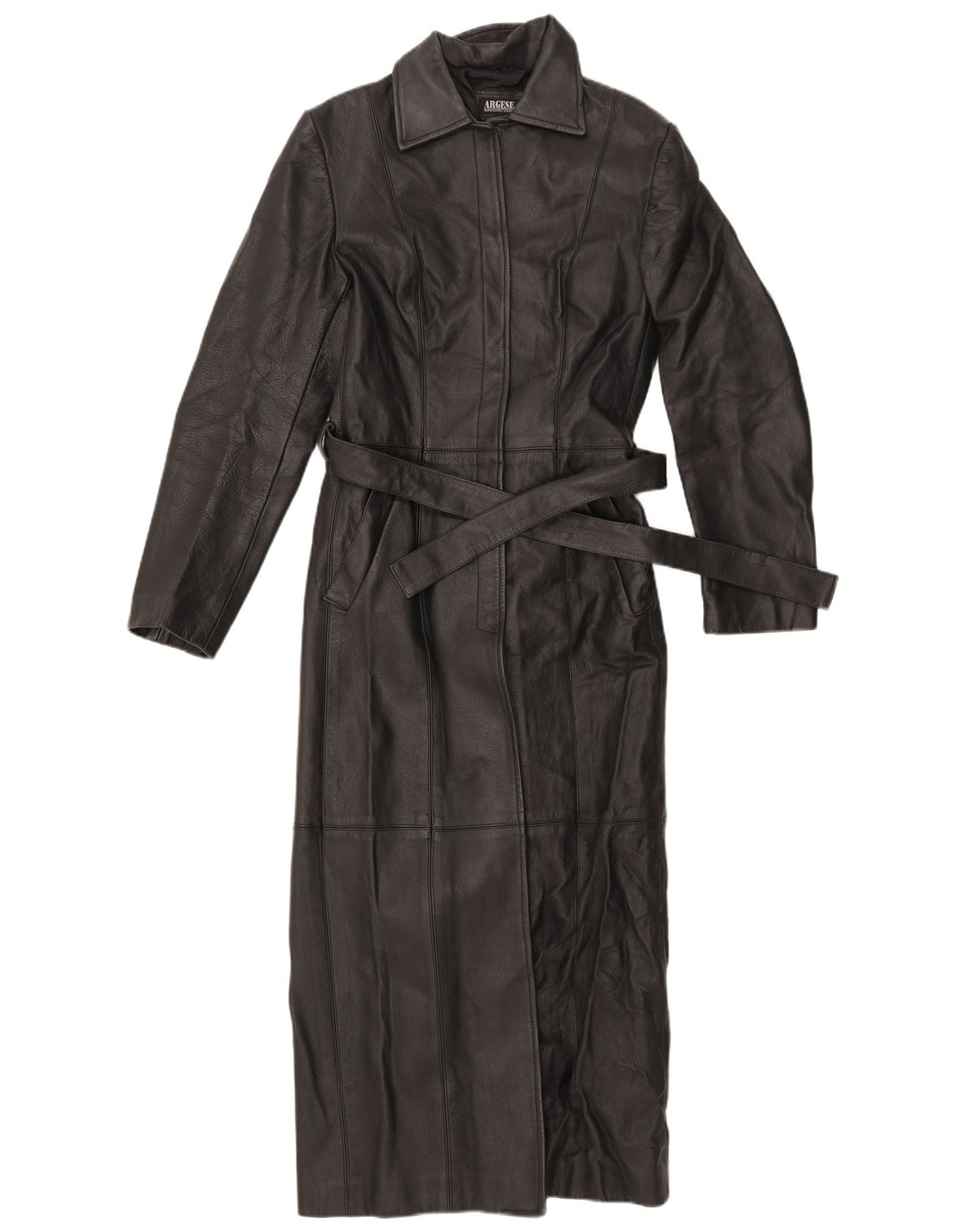 VINTAGE damski płaszcz skórzany UK 10 mały czarny