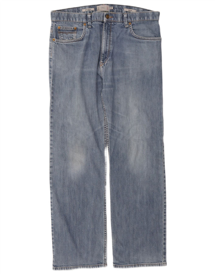 Męskie jeansy Marks & Spencer Regular Straight W36 L31 Niebieskie, bawełniane