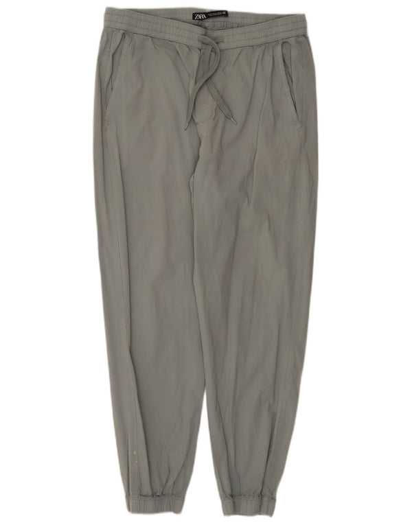 Damskie spodnie joggery z wysokim stanem Zara UK 14 Medium W31 L26 Szara bawełna
