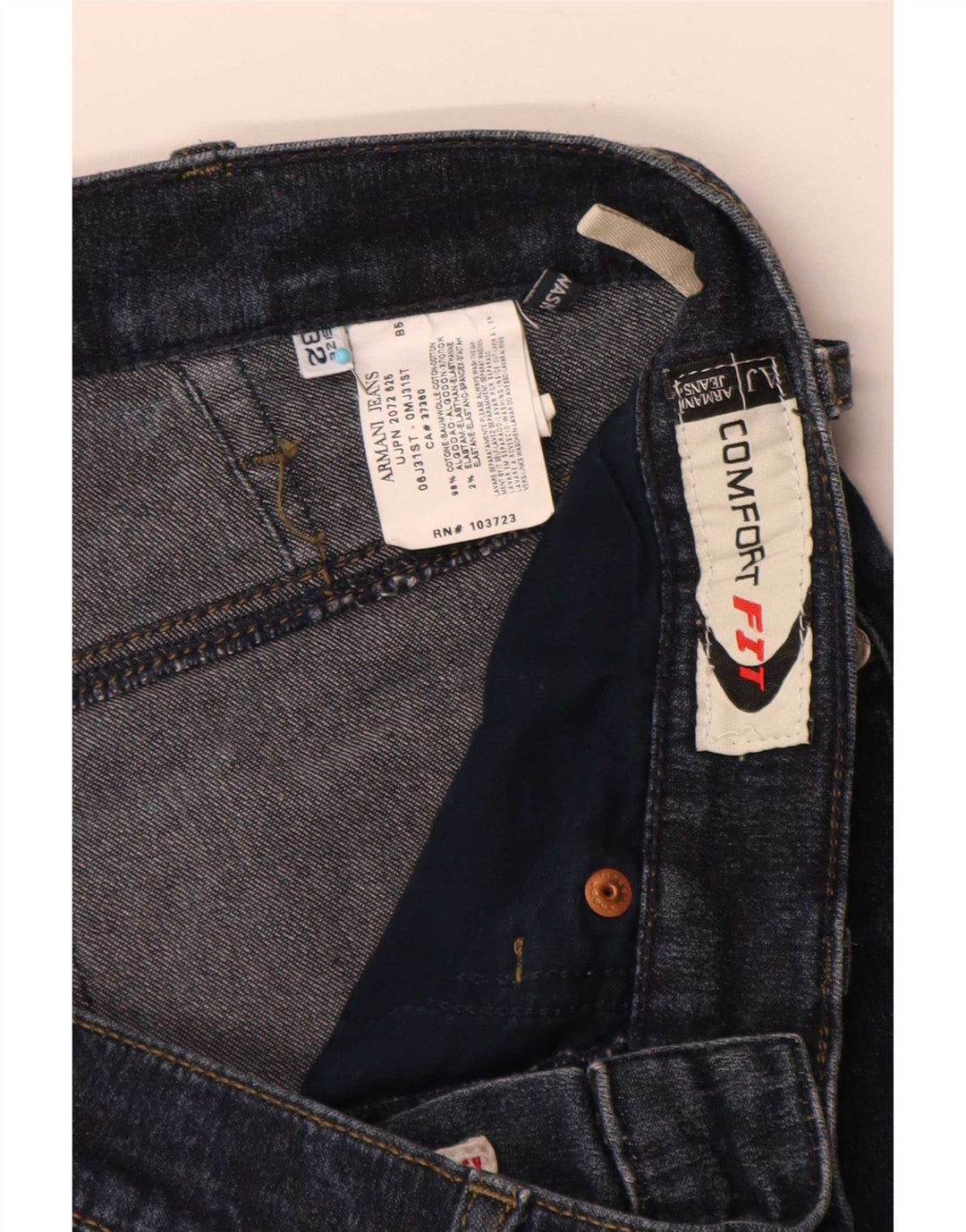 Armani Męskie Proste Dżinsy W32 L30 Niebieskie Bawełniane