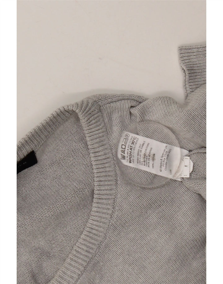 Marks & Spencer Męski sweter z okrągłym dekoltem, UK 38/40, średni szary