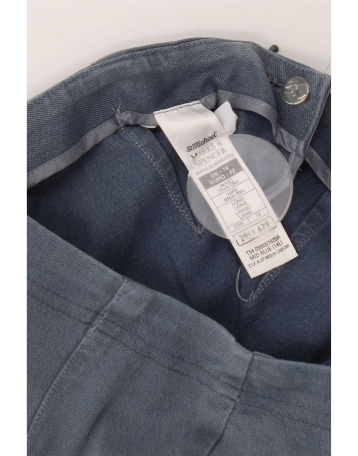 Marks & Spencer Proste, krótkie spodnie damskie UK 14 Medium W28 L25 Niebieskie