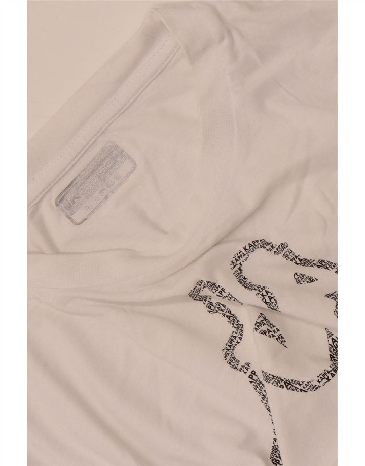 Męski T-shirt z grafiką KAPPA, duży, biały