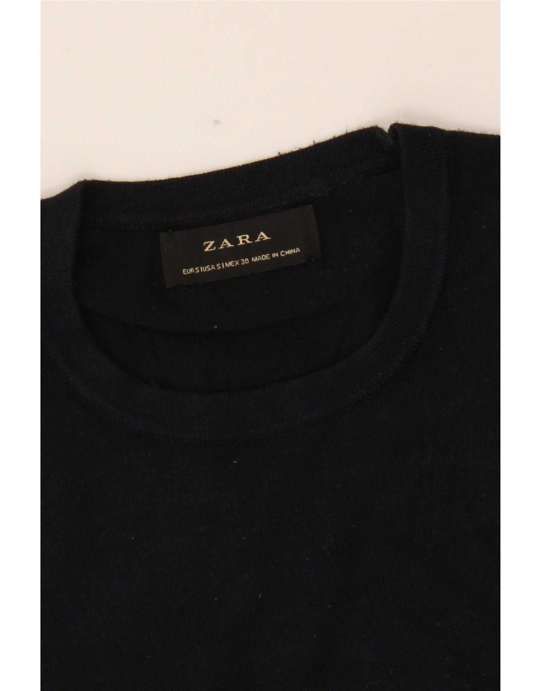Męski sweter z okrągłym dekoltem Zara, mały, granatowy