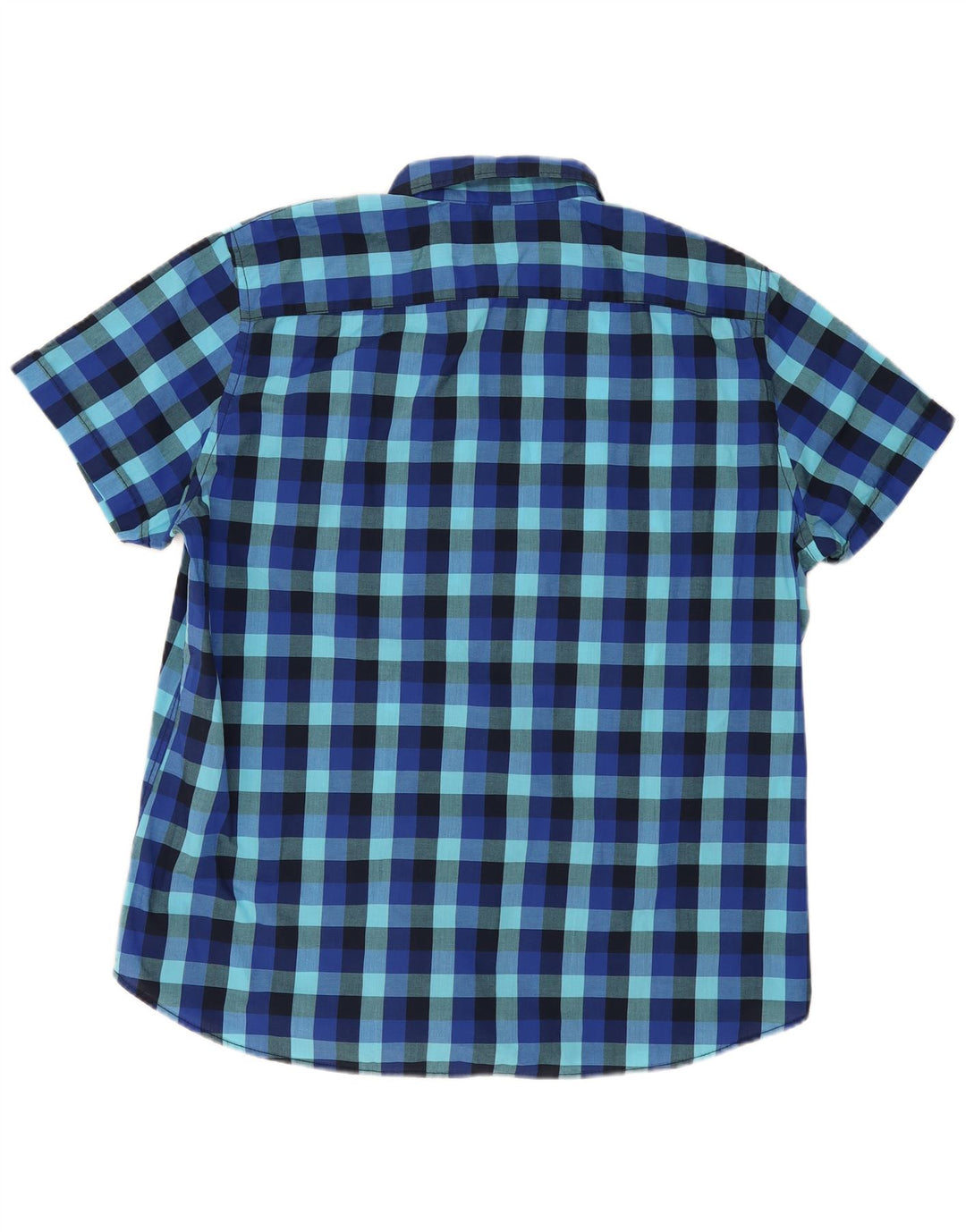 Męska koszula z krótkim rękawem Angelo Litrico, rozmiar 45/46, 2XL, niebieska kratka