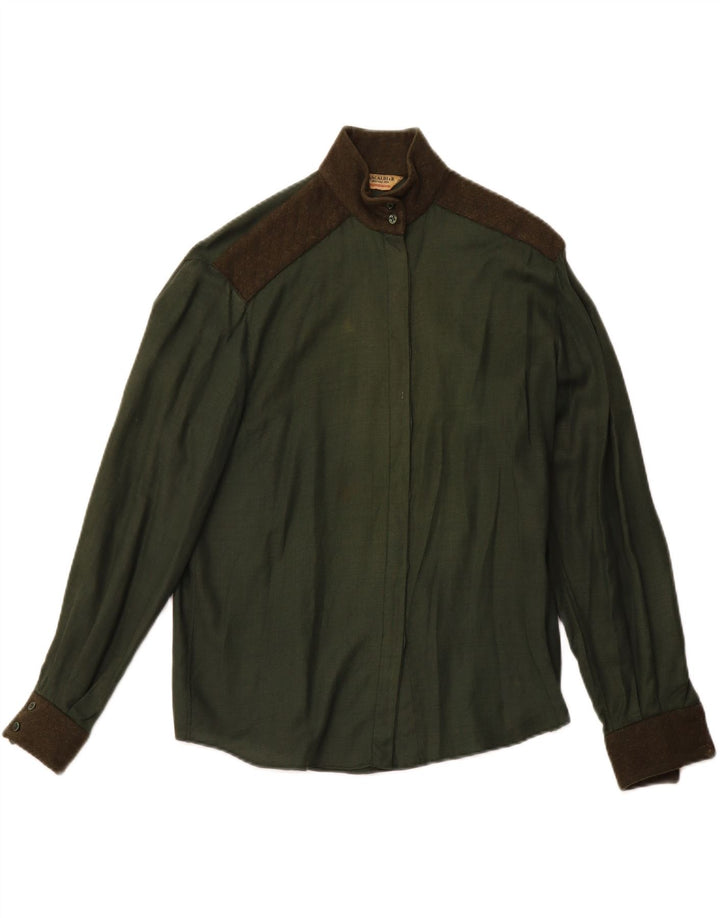 Damska bluza koszulowa wojskowa PANCALDI & B UK 14 w kolorze średniozielonym