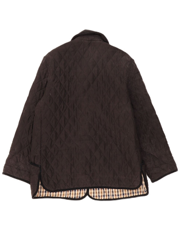 Damska pikowana kurtka Aquascutum UK 18 XL, czarny jedwab