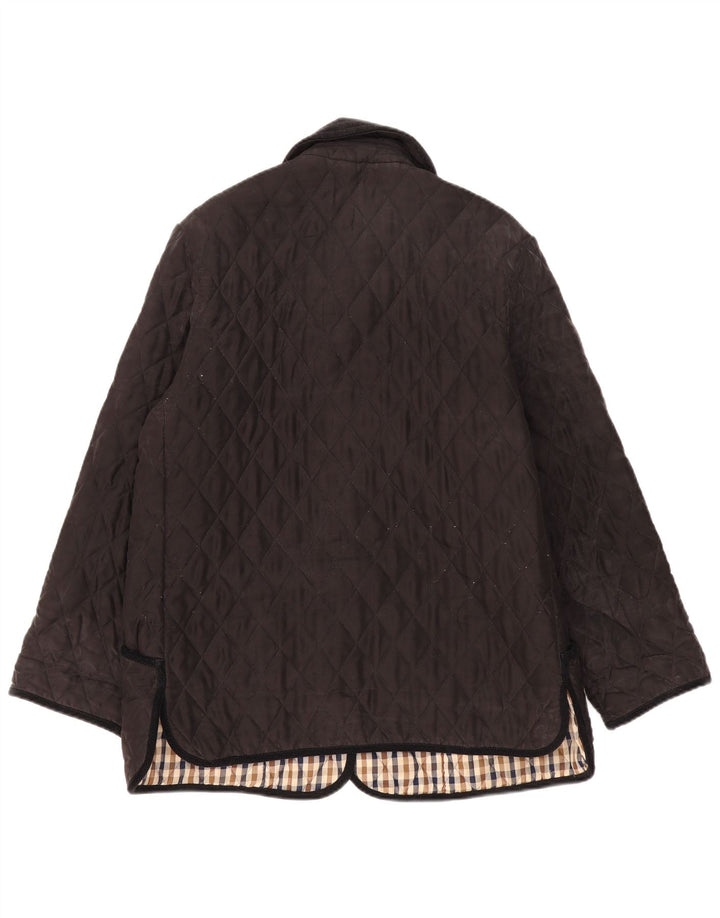Damska pikowana kurtka Aquascutum UK 18 XL, czarny jedwab