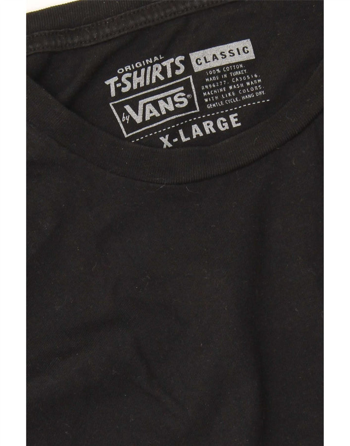 Męski graficzny top Vans z długim rękawem XL, czarny, bawełniany