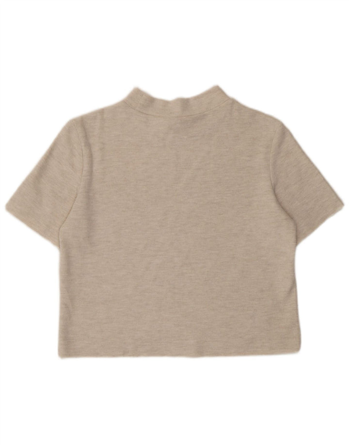 T-shirt damski Zara Top UK 14 średni beż nakrapiany