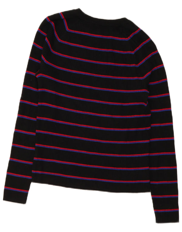 Damski sweter Chaps z dekoltem w łódkę UK 14, duża, bawełniana w czarne paski