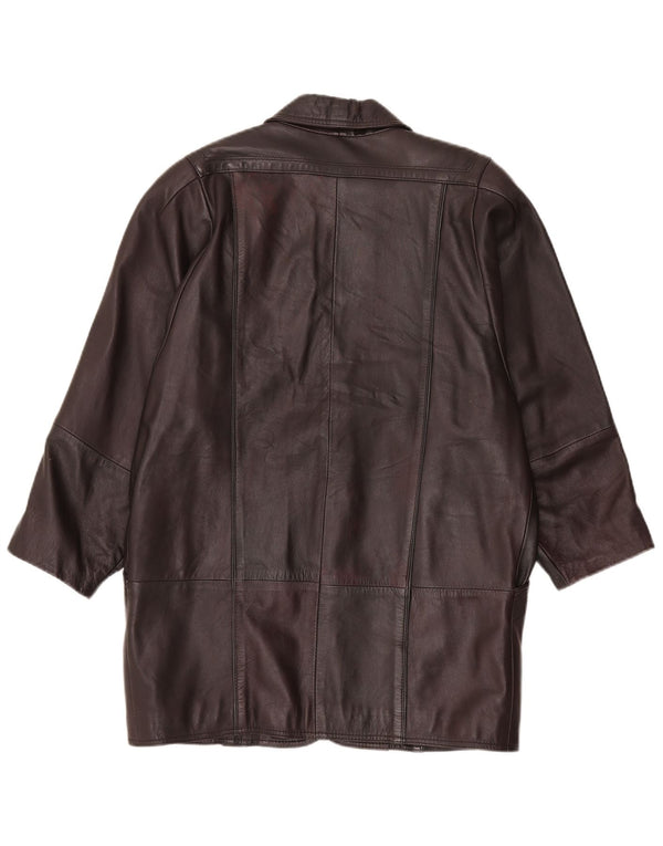 Vintage damski płaszcz skórzany oversize EU 38 średni brąz