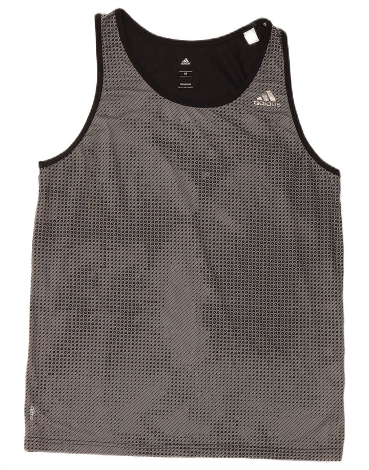 Adidas Męska kamizelka Climacool Top, średnia, czarna, poliestrowa w paski