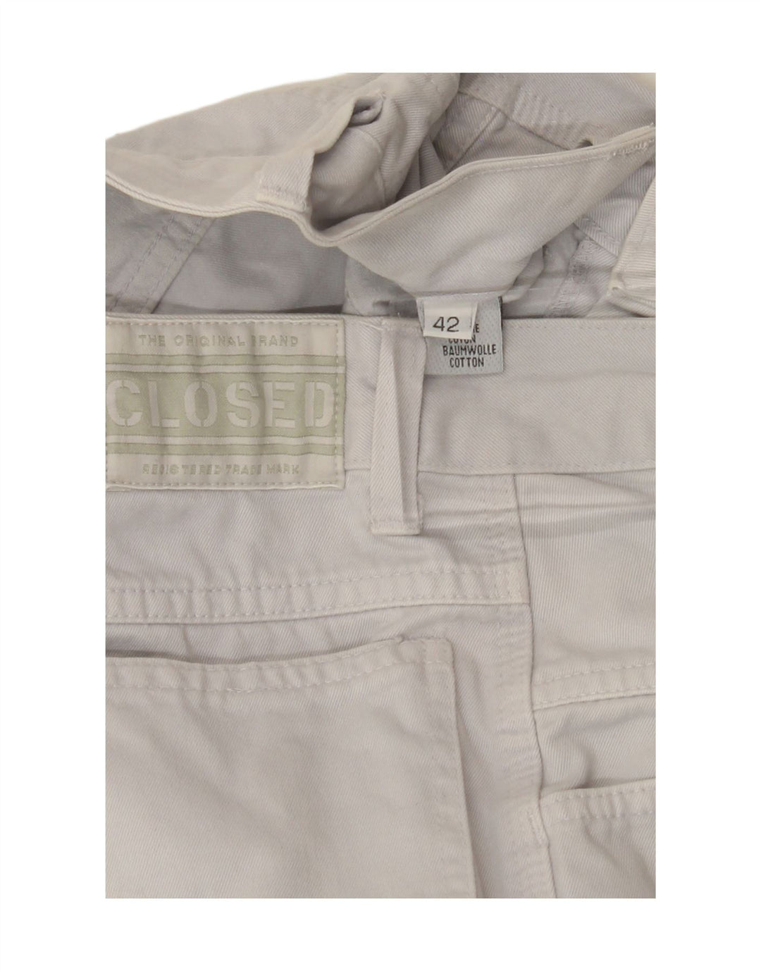 CLOSED Womens Slim Casual Trousers IT 42 Medium W26 L28 Grey Cotton Vintage Closed and Second-Hand Closed from Messina Hembry 