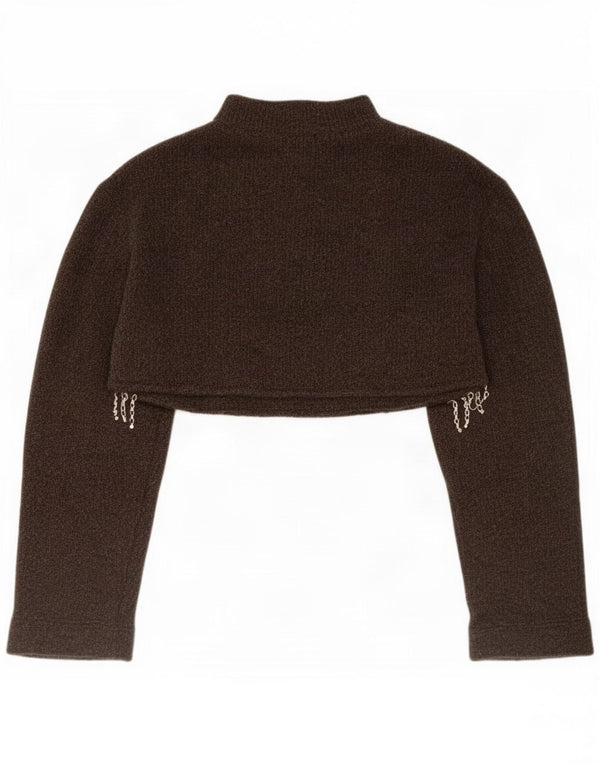 Sweter damski Zara Bolero UK 16, duży, brązowy, akrylowy