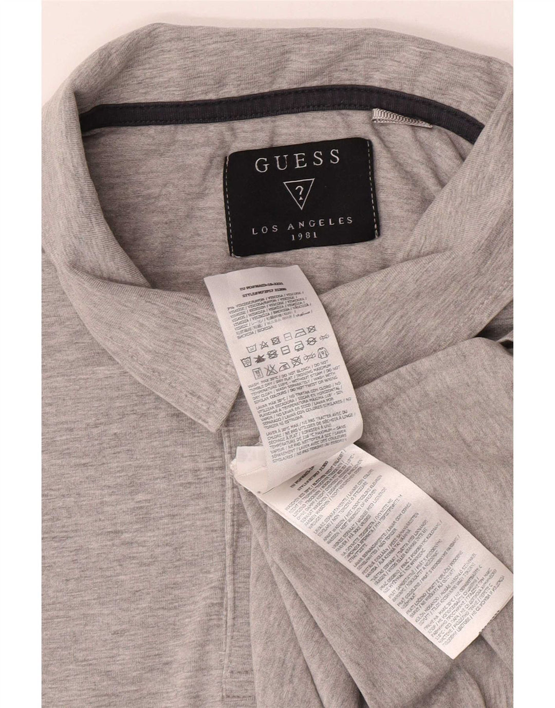 Męska koszulka polo Guess UK 42, duża, szara, bawełniana