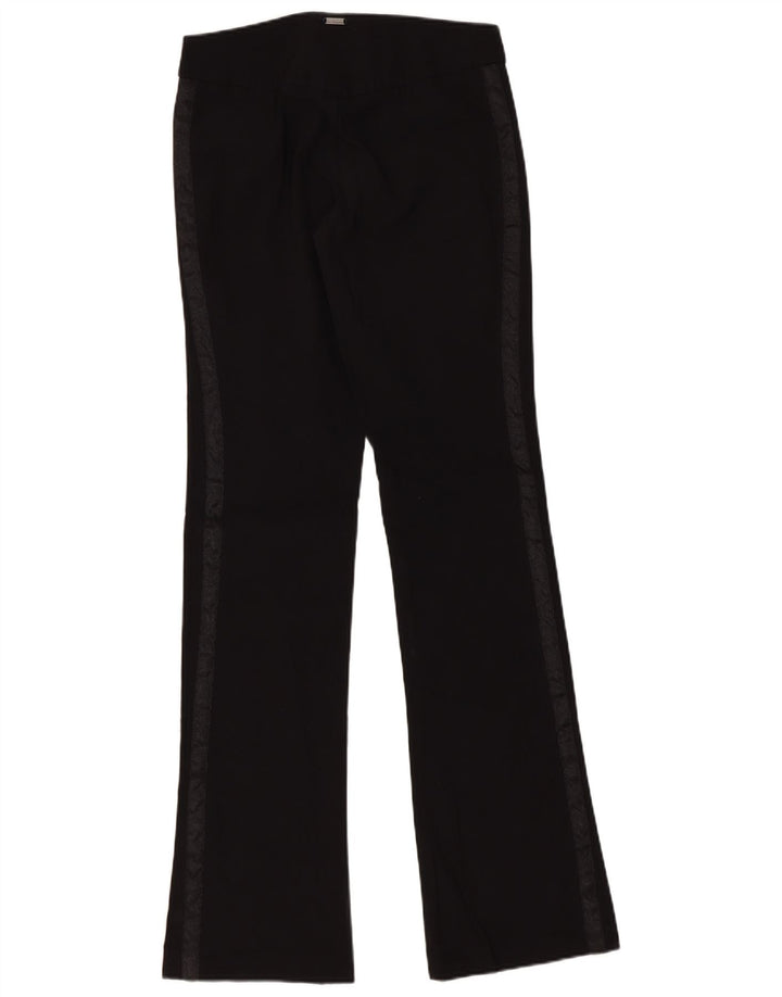 Damskie spodnie typu casual Bootcut W24 L32 w kolorze czarnym ze sztucznego jedwabiu